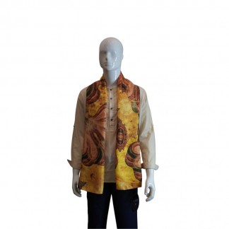 Khăn đũi dài tơ tằm Bình yên vàng son 45*180 cm